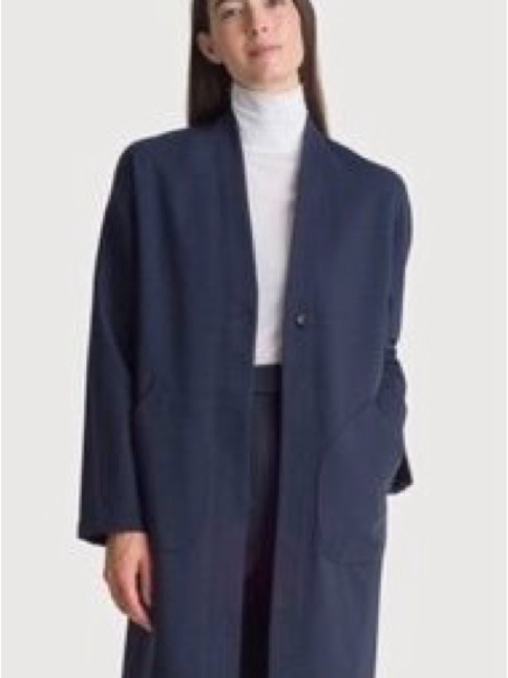 Kit and Ace Cashmere Tencel Blend Cardigan Blue Jacket Open Front M